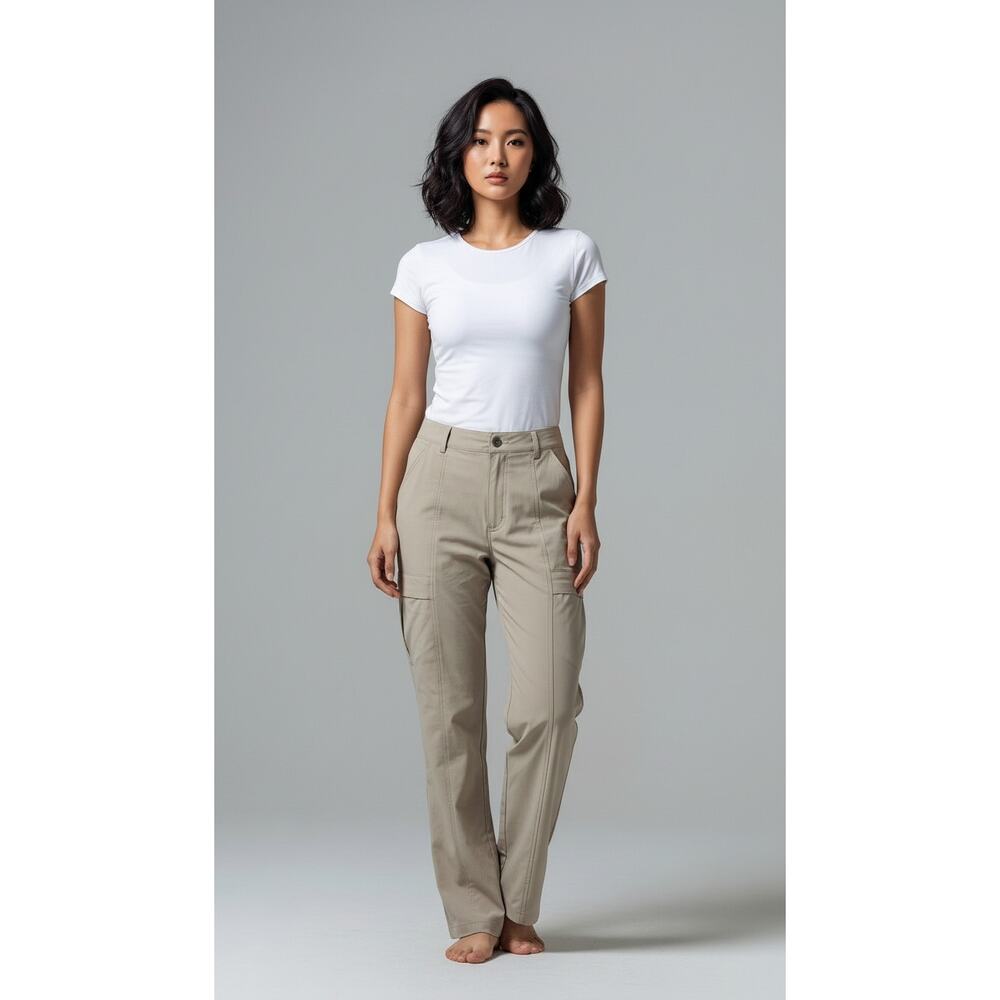 WT Bass Outdoor Women's Traveler Tech High Rise Cargo Hiking Pants Gray 12